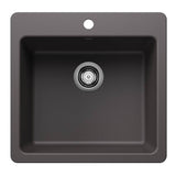 Blanco - Liven SILGRANIT 21'' Single Bowl Dual Mount Kitchen Sink - Cinder - Cinder