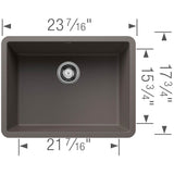 Precis SILGRANIT 24'' Single Bowl Undermount Kitchen Sink - Soft White