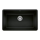 Blanco - Precis SILGRANIT 30'' Single Bowl Undermount Kitchen Sink - Coal Black - Coal Black