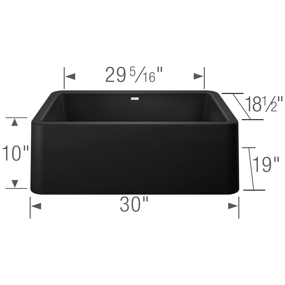 Ikon SILGRANIT 30'' Single Bowl Apron-Front Farmhouse Sink - Anthracite
