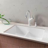 Diamond SILGRANIT 32'' 50/50 Double Bowl Undermount Kitchen Sink with Low Divide - Cinder
