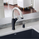 Artona Pull-Down Dual-Spray Kitchen Faucet - PVD Steel/Anthracite