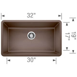 Precis SILGRANIT 32'' Super Single Undermount Kitchen Sink - Cafe