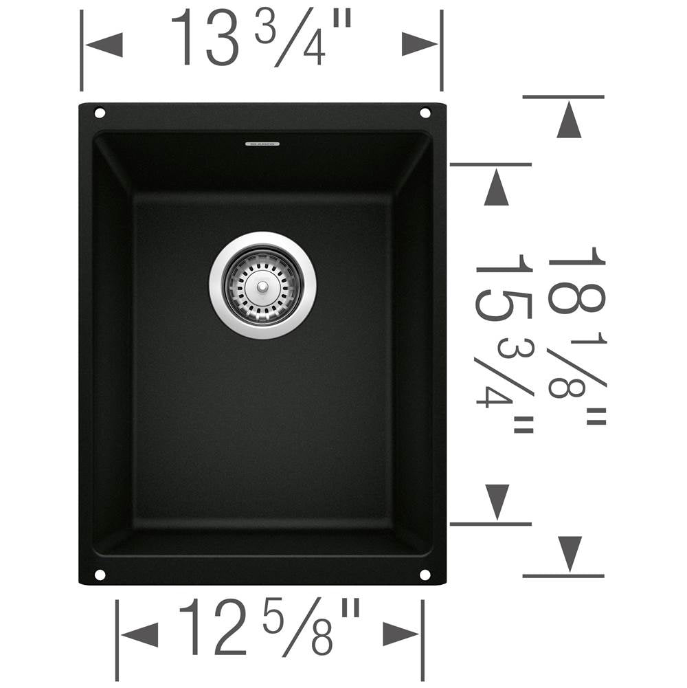 Precis SILGRANIT 13'' Undermount Bar Sink - Coal Black