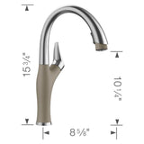Artona Pull-Down Dual-Spray Kitchen Faucet - PVD Steel/Anthracite