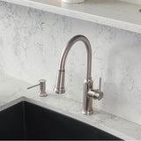 Empressa High Arc Pull-Down Dual-Spray Kitchen Faucet - PVD Steel