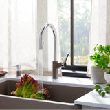 Urbena Pull-Down Dual-Spray Kitchen Faucet - Chrome/Soft White
