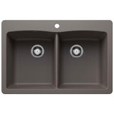 Blanco - Diamond SILGRANIT 33'' 50/50 Double Bowl Dual Mount Kitchen Sink - Volcano Gray - Volcano Gray