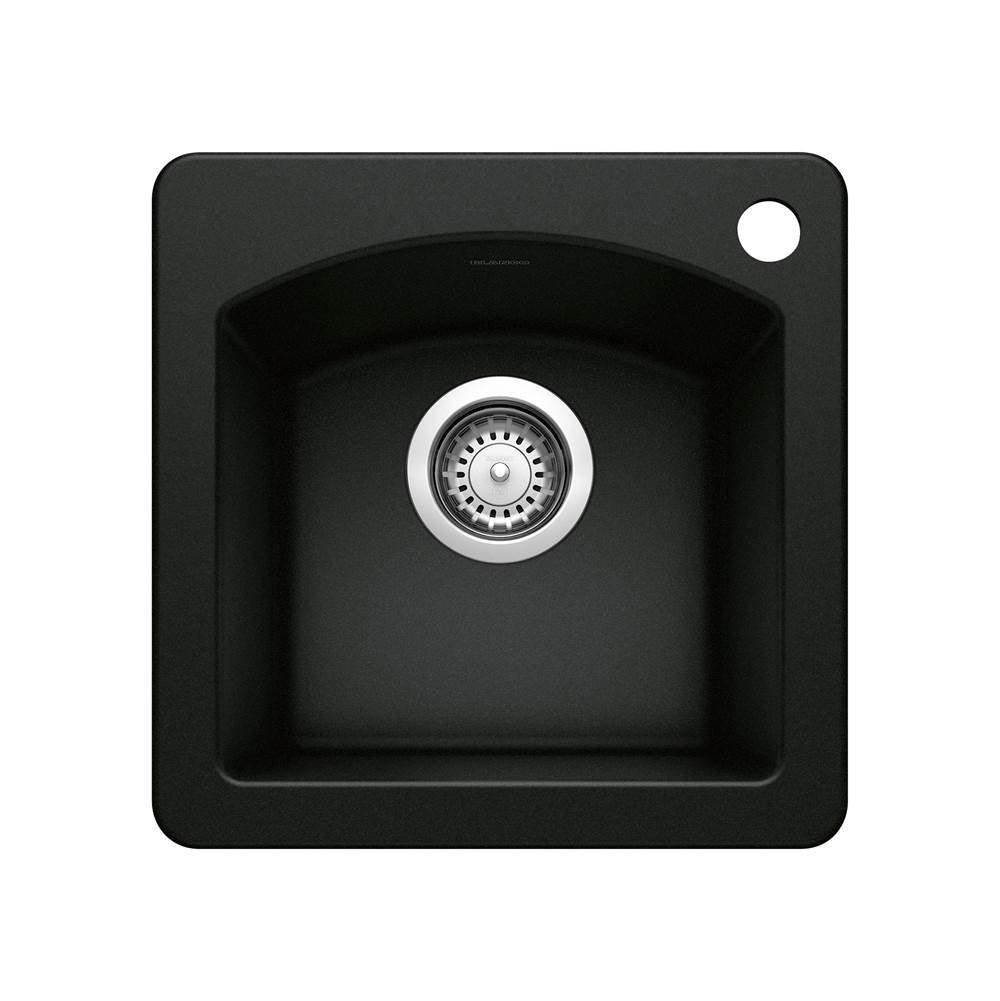 Blanco - Diamond SILGRANIT 15'' Dual Mount Bar Sink - Coal Black - Coal Black