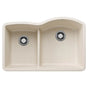 Blanco - Diamond SILGRANIT 32'' 40/60 Reverse Double Bowl Undermount Kitchen Sink with Low Divide - Soft White - Soft White