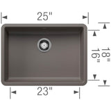 Precis SILGRANIT 25'' ADA Single Bowl Undermount Kitchen Sink - Soft White