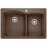 Blanco - Diamond SILGRANIT 33'' 60/40 Double Bowl Dual Mount Kitchen Sink - Cafe - Cafe