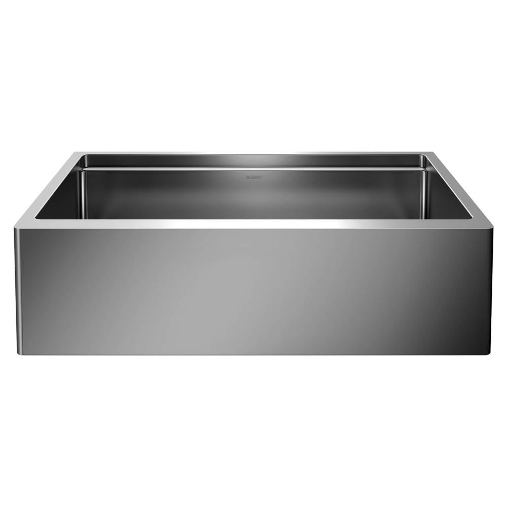 Blanco - Quatrus R15 Ergon 33'' Single Bowl Apron-Front Stainless Steel Farmhouse Sink - Satin Polish