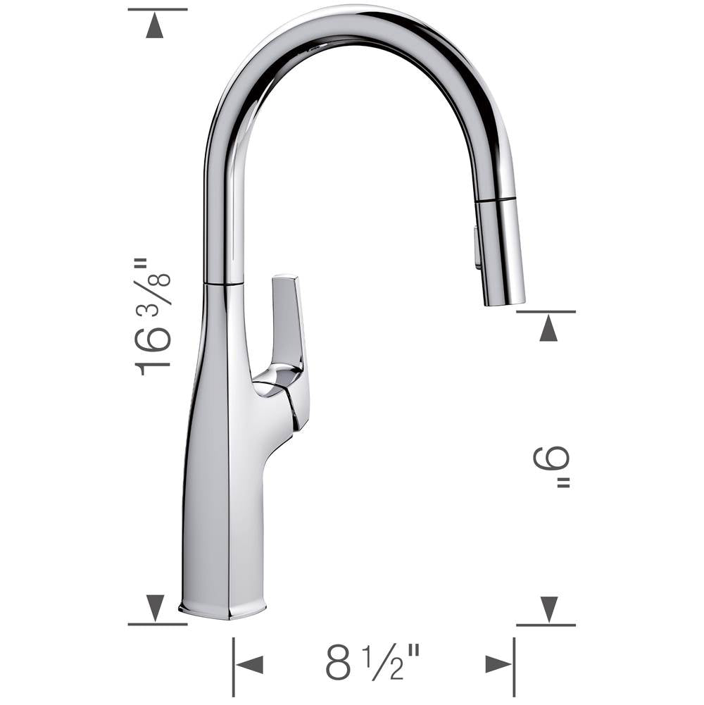 Rivana High-Arc Pull-Down Dual-Spray Kitchen Faucet - Chrome