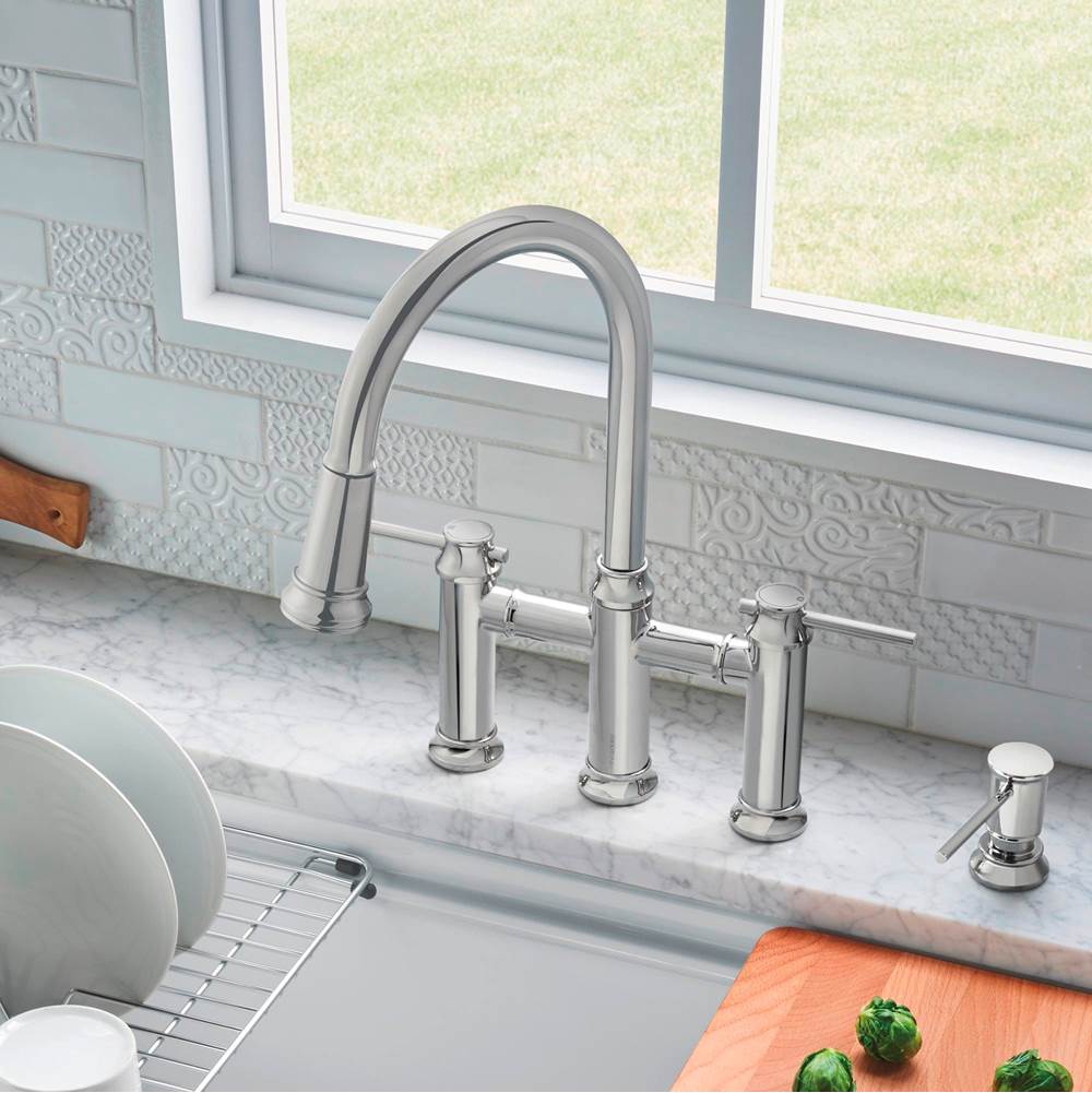 Empressa Pull-Down Dual-Spray Bridge Faucet - Chrome