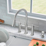 Empressa Pull-Down Dual-Spray Bridge Faucet - Chrome