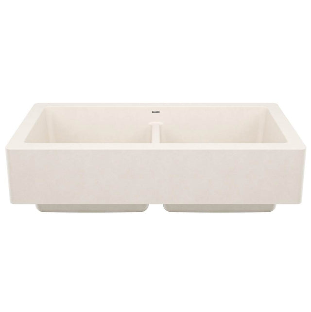 Blanco - Vintera SILGRANIT 33'' Double Bowl Apron-Front Farmhouse Sink - Soft White - Soft White