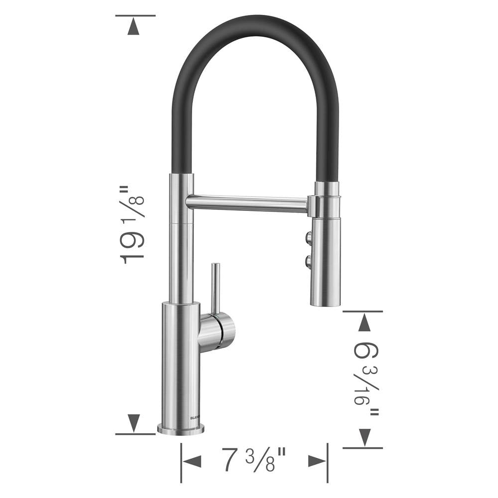 Catris Flexo Semi-Pro Pull-Down Dual-Spray Kitchen Faucet - Chrome