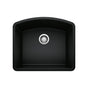Blanco - Diamond SILGRANIT 24'' Single Bowl Undermount Kitchen Sink - Coal Black - Coal Black