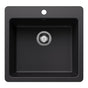 Blanco - Liven SILGRANIT 21'' Single Bowl Dual Mount Kitchen Sink - Coal Black - Coal Black