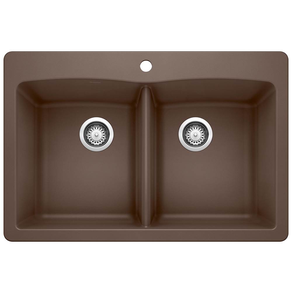 Blanco - Diamond SILGRANIT 33'' 50/50 Double Bowl Dual Mount Kitchen Sink - Cafe - Cafe