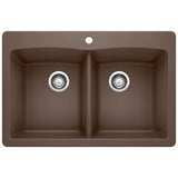 Blanco - Diamond SILGRANIT 33'' 50/50 Double Bowl Dual Mount Kitchen Sink - Cafe - Cafe