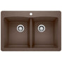 Blanco - Diamond SILGRANIT 33'' 50/50 Double Bowl Dual Mount Kitchen Sink - Cafe - Cafe