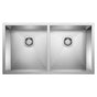 Blanco - Precision R0 28'' 50/50 Double Bowl Undermount Stainless Steel Kitchen Sink - Satin Polish
