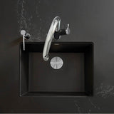 Precis SILGRANIT 24'' Single Bowl Undermount Kitchen Sink - Coal Black