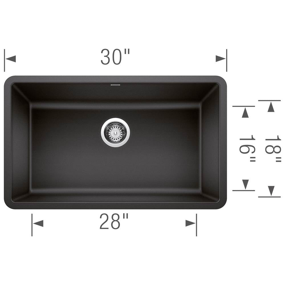 Precis SILGRANIT 30'' Single Bowl Undermount Kitchen Sink - Cinder