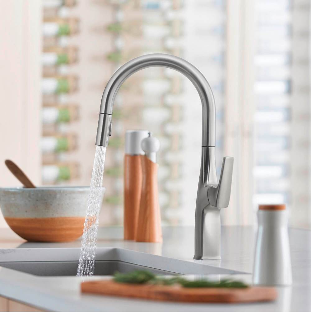 Rivana High-Arc Pull-Down Dual-Spray Kitchen Faucet - Chrome