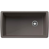 Blanco - Diamond SILGRANIT 33'' Super Single Undermount Kitchen Sink - Volcano Gray - Volcano Gray