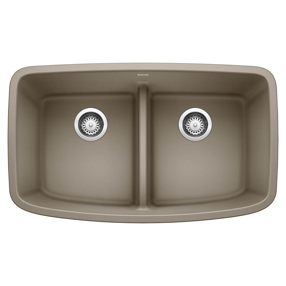 Blanco - Valea SILGRANIT 32'' 50/50 Double Bowl Undermount Kitchen Sink with Low Divide - Truffle - Truffle