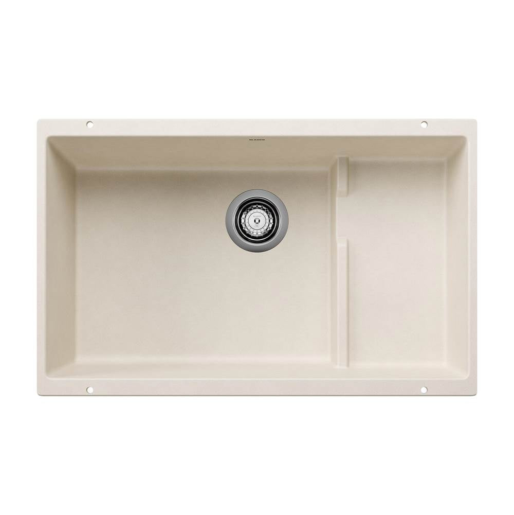 Blanco - Precis Cascade SILGRANIT 29'' Single Bowl Undermount Kitchen Sink with Colander - Soft White - Soft White