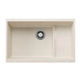 Blanco - Precis Cascade SILGRANIT 29'' Single Bowl Undermount Kitchen Sink with Colander - Soft White - Soft White