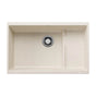 Blanco - Precis Cascade SILGRANIT 29'' Single Bowl Undermount Kitchen Sink with Colander - Soft White - Soft White