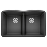 Blanco - Diamond SILGRANIT 32'' 50/50 Double Bowl Undermount Kitchen Sink - Anthracite - Anthracite