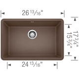 Precis SILGRANIT 27'' Single Bowl Undermount Kitchen Sink - Coal Black