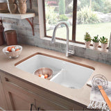 Valea SILGRANIT 32'' 50/50 Double Bowl Undermount Kitchen Sink with Low Divide - Cinder
