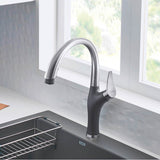 Artona Pull-Down Dual-Spray Kitchen Faucet - PVD Steel/Anthracite