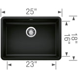 Precis SILGRANIT 25'' ADA Single Bowl Undermount Kitchen Sink - Cinder