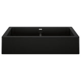 Blanco - Vintera SILGRANIT 33'' Double Bowl Apron-Front Farmhouse Sink - Coal Black - Coal Black