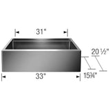 Quatrus R15 Ergon 33'' Single Bowl Apron-Front Stainless Steel Farmhouse Sink