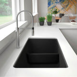 Precis SILGRANIT 33'' 60/40 Reversible Double Bowl Undermount Kitchen Sink with Low Divide - Cinder