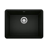 Blanco - Precis SILGRANIT 24'' Single Bowl Undermount Kitchen Sink - Coal Black - Coal Black