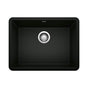 Blanco - Precis SILGRANIT 24'' Single Bowl Undermount Kitchen Sink - Coal Black - Coal Black