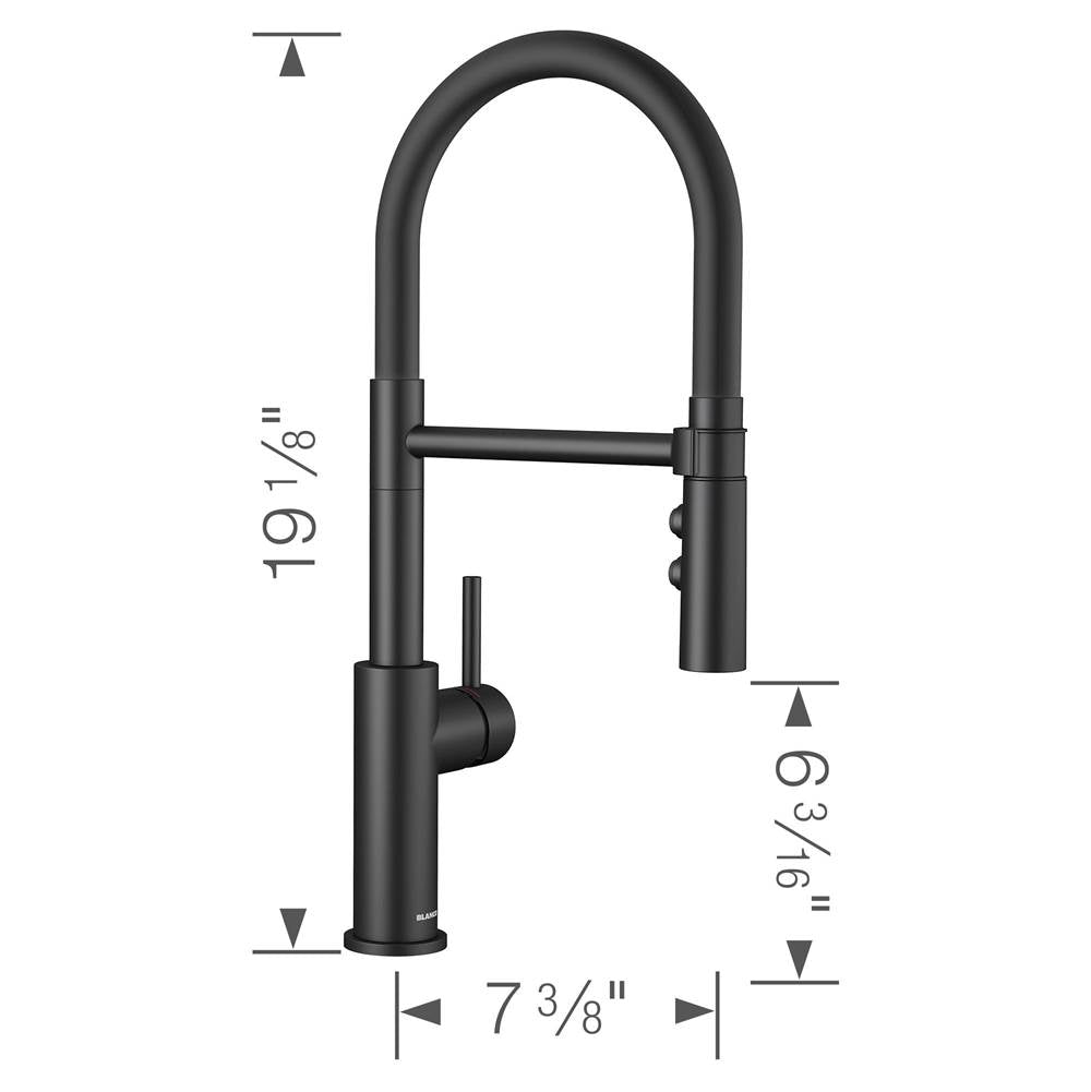 Catris Flexo Semi-Pro Pull-Down Dual-Spray Kitchen Faucet - Matte Black