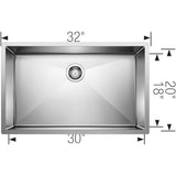 Precision R10 32'' Single Bowl Undermount Stainless Steel Kitchen Sink