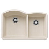 Blanco - Diamond SILGRANIT 32'' 60/40 Double Bowl Undermount Kitchen Sink - Soft White - Soft White