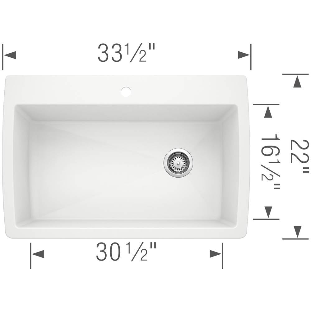 Diamond SILGRANIT 33.5'' Super Single Dual Mount Kitchen Sink - Cafe